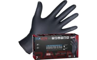Raven Patriot Powder-Free Exam Grade Black Nitrile Gloves - 100 box